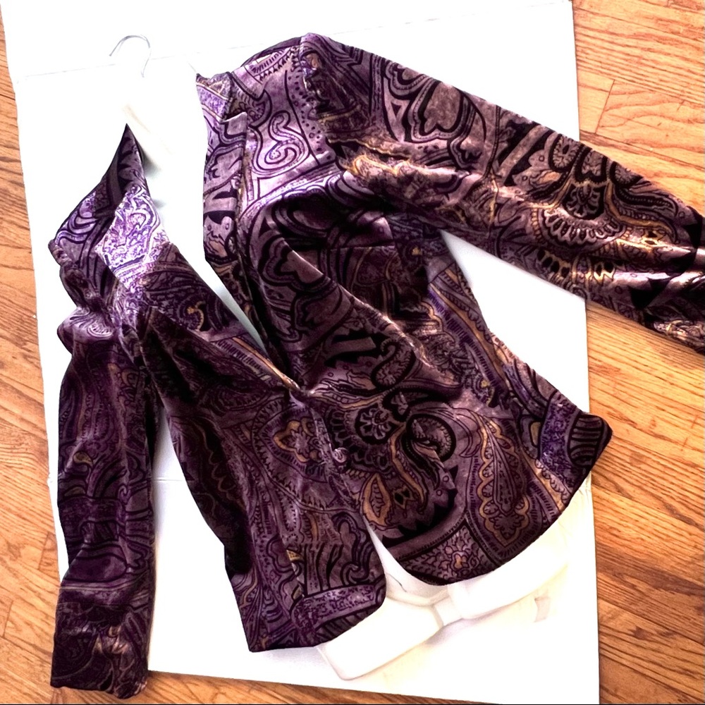Bob Mackie Velour Blazer - Picture 4 of 9